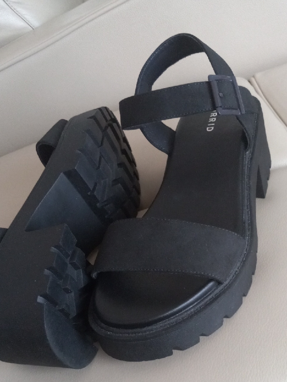 torrid Black Platform Chunky-Heel Sandals with Ankle Buckle - Picture 14 of 16